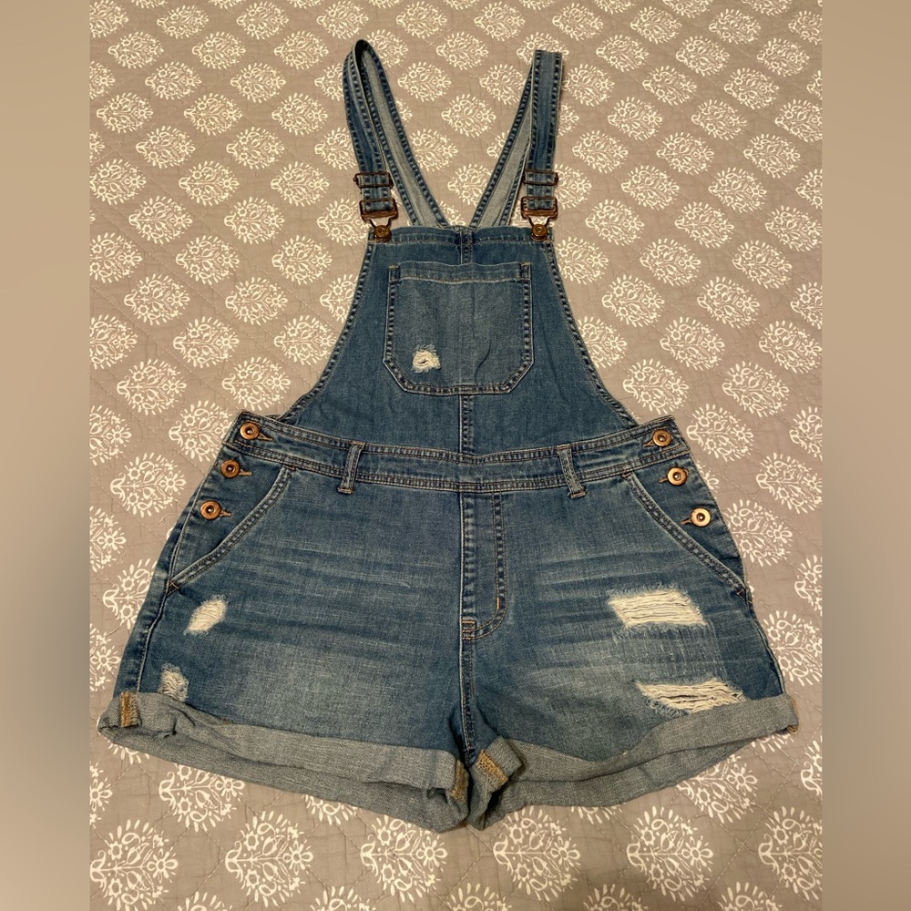 Denim Overall Shorts